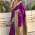 Purple woven self design pure silk paithani saree with blouse