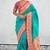 Sea green woven self design pure silk paithani saree with blouse