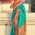 Sea green woven self design pure silk paithani saree with blouse