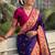 Violet woven self design pure silk paithani saree with blouse