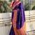 Violet woven self design pure silk paithani saree with blouse