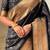 Black woven self design pure silk paithani saree with blouse