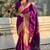 Magenta woven self design pure silk paithani saree with blouse