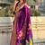 Magenta woven self design pure silk paithani saree with blouse