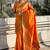 Orange woven self design pure silk paithani saree with blouse