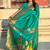 Sea green woven self design pure silk paithani saree with blouse