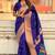 Violet woven self design pure silk paithani saree with blouse