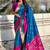 Blue woven self design pure silk paithani saree with blouse