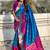 Blue woven self design pure silk paithani saree with blouse