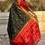Dark green woven self design pure silk paithani saree with blouse