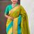 Mehendi woven self design pure silk paithani saree with blouse