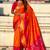 Orange woven self design pure silk paithani saree with blouse