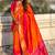 Orange woven self design pure silk paithani saree with blouse