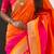 Orange woven self design pure silk paithani saree with blouse