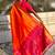 Orange woven self design pure silk paithani saree with blouse