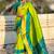 Parrot green woven self design pure silk paithani saree with blouse