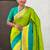 Parrot green woven self design pure silk paithani saree with blouse
