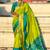 Parrot green woven self design pure silk paithani saree with blouse