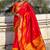Red woven self design pure silk paithani saree with blouse