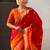 Red woven self design pure silk paithani saree with blouse