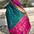 Teal green woven self design pure silk paithani saree with blouse