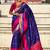 Violet woven self design pure silk paithani saree with blouse