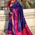 Violet woven self design pure silk paithani saree with blouse