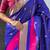 Violet woven self design pure silk paithani saree with blouse