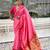 Baby pink woven self design pure silk paithani saree with blouse