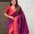 Magenta red woven self design pure silk paithani saree with blouse