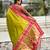 Mehendi woven self design pure silk paithani saree with blouse