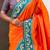 Orange woven self design pure silk paithani saree with blouse