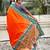 Orange woven self design pure silk paithani saree with blouse