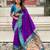 Purple woven self design pure silk paithani saree with blouse