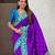 Purple woven self design pure silk paithani saree with blouse