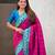 Rani pink woven self design pure silk paithani saree with blouse