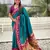 Teal blue magenta woven self design pure silk paithani saree with blouse