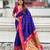 Violet woven self design pure silk paithani saree with blouse