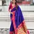 Violet woven self design pure silk paithani saree with blouse