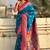 Blue woven self design pure silk paithani saree with blouse
