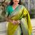 Mehendi woven self design pure silk paithani saree with blouse