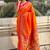 Orange woven self design pure silk paithani saree with blouse