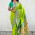 Parrot green woven self design pure silk paithani saree with blouse