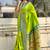 Parrot green woven self design pure silk paithani saree with blouse