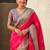 Pink woven self design pure silk paithani saree with blouse