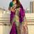 Purple woven self design pure silk paithani saree with blouse