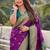 Purple woven self design pure silk paithani saree with blouse