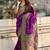 Purple woven self design pure silk paithani saree with blouse