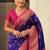 Violet woven self design pure silk paithani saree with blouse