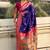 Violet woven self design pure silk paithani saree with blouse